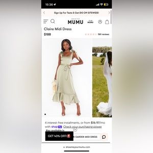 Show Me Your Mumu-Claire Midi Dress (Moss Green) Luxe Satin MEDIUM